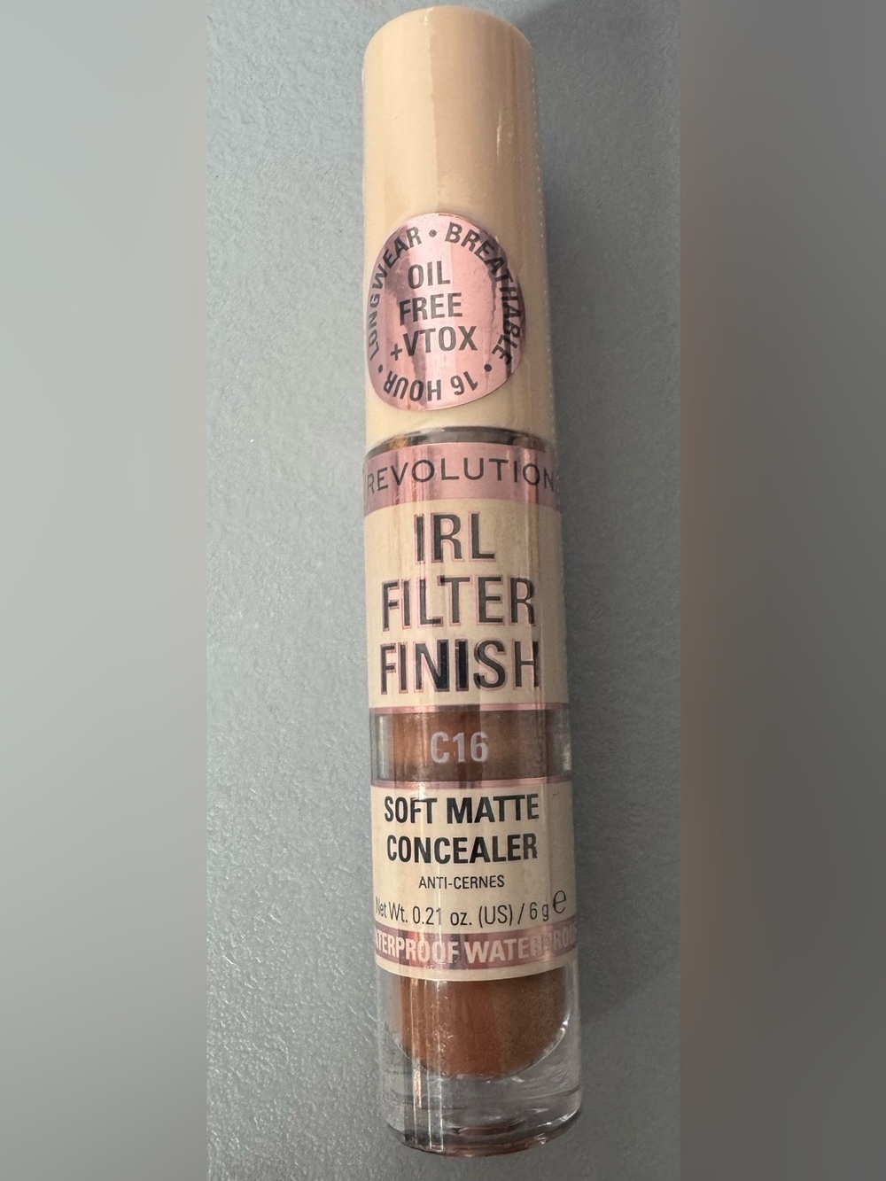 Revolution IRL Filter Finish Soft Matte Concealer - Beige & Brown (C16) oil free